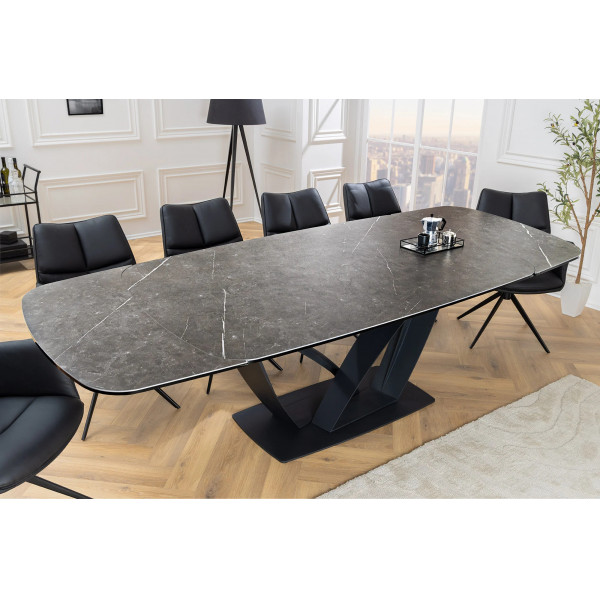 PAPILLON exkluzív bővíthető kerámia étkezőasztal - grafit - 180-220-260cm