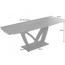 PAPILLON exkluzív bővíthető kerámia étkezőasztal - grafit - 180-220-260cm