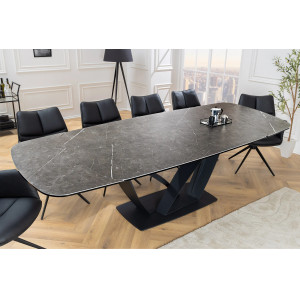 PAPILLON exkluzív bővíthető kerámia étkezőasztal - grafit - 180-220-260cm INVICTA