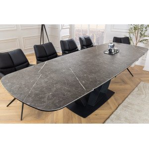 PAPILLON exkluzív bővíthető kerámia étkezőasztal - grafit - 180-220-260cm INVICTA