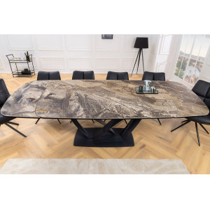 PAPILLON exkluzív bővíthető kerámia étkezőasztal - taupe - 180-220-260cm INVICTA