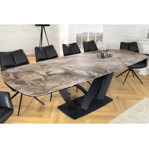 PAPILLON exkluzív bővíthető kerámia étkezőasztal - taupe - 180-220-260cm INVICTA