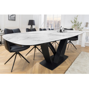 PAPILLON exkluzív bővíthető kerámia étkezőasztal - fehér - 180-220-260cm