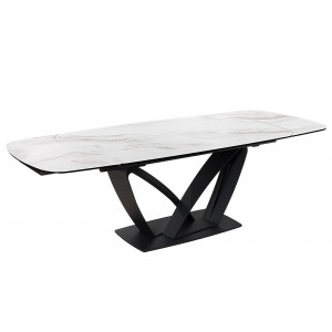 PAPILLON exkluzív bővíthető kerámia étkezőasztal - fehér - 180-220-260cm