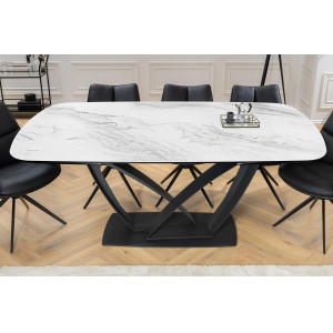 PAPILLON exkluzív bővíthető kerámia étkezőasztal - fehér - 180-220-260cm