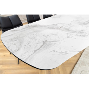 PAPILLON exkluzív bővíthető kerámia étkezőasztal - fehér - 180-220-260cm