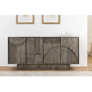 DECORAND különleges mangófa komód - 170cm - szürke INVICTA