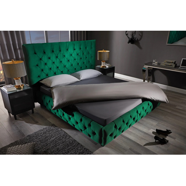 PARIS modern bársony ágykeret -  180x200cm - zöld