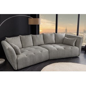 ROYAL design bouclé kanapé - 295cm - szürke INVICTA