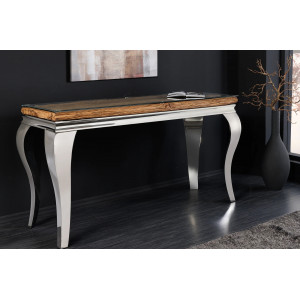 WOODEN BAROCK konzolasztal - 145cm - ezüst INVICTA
