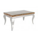 WOODEN BAROCK design dohányzóasztal - 100cm - ezüst