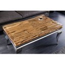 WOODEN BAROCK design dohányzóasztal - 100cm - ezüst