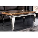 WOODEN BAROCK design dohányzóasztal - 100cm - ezüst