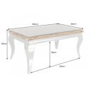 WOODEN BAROCK design dohányzóasztal - 100cm - ezüst