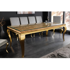 WOODEN BAROCK design étkezőasztal - 200cm - arany