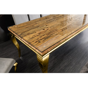 WOODEN BAROCK design étkezőasztal - 200cm - arany