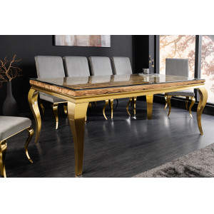 WOODEN BAROCK design étkezőasztal - 200cm - arany INVICTA