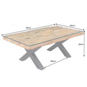 BARRACUDA - X design dohányzóasztal 110cm