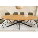 GALAXY OVAL tömör mangófa étkezőasztal - 240cm