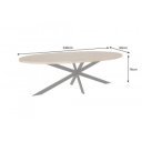 GALAXY OVAL tömör mangófa étkezőasztal - 240cm