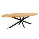 GALAXY OVAL tömör mangófa étkezőasztal - 240cm