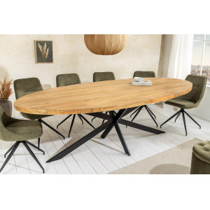 GALAXY OVAL tömör mangófa étkezőasztal - 240cm INVICTA