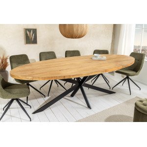 GALAXY OVAL tömör mangófa étkezőasztal - 240cm INVICTA
