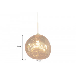 LIQUID DIAMOND design függőlámpa - 35cm - arany/ezüst/réz