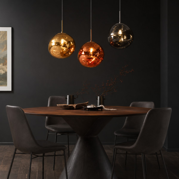 AURA modern üveg függőlámpa 20 cm – arany/ezüst/réz
