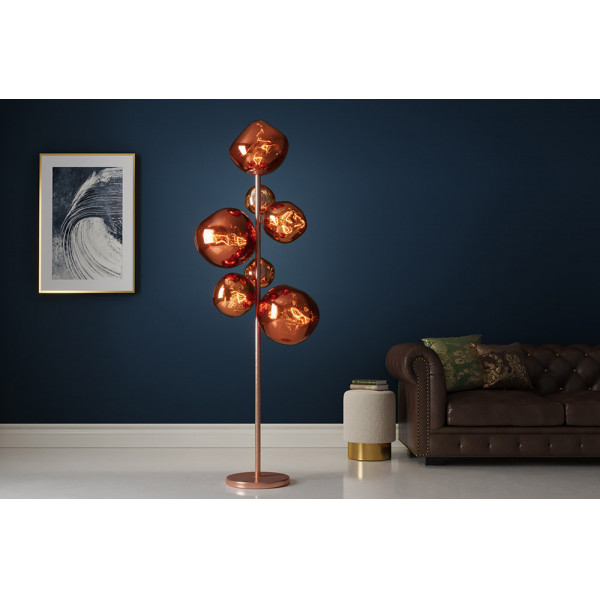 LIQUID DIAMOND design állólámpa - 170cm - réz