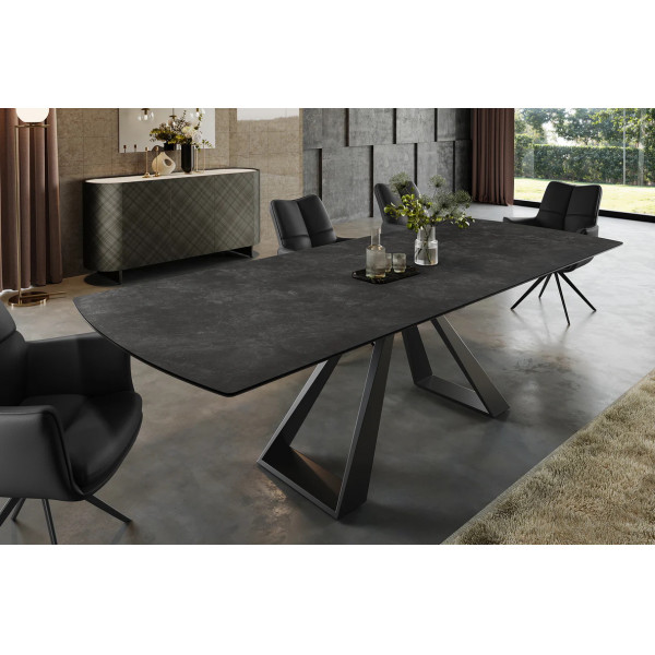 CONCORD design bővíthető kerámia étkezőasztal - 180-230cm - grafit
