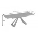 CONCORD design bővíthető kerámia étkezőasztal - 180-230cm - grafit