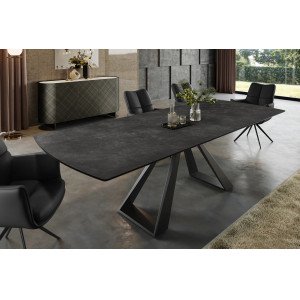 CONCORD design bővíthető kerámia étkezőasztal - 180-230cm - grafit INVICTA