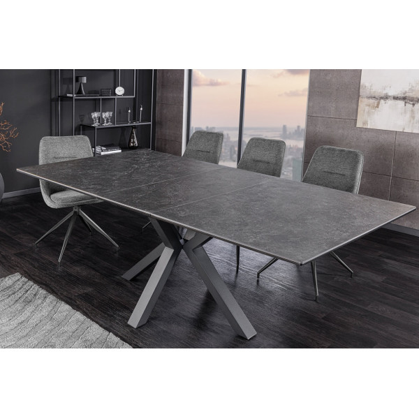 ETERNITY design kerámia étkezőasztal - 160-200cm - grafit