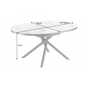 MIKADO MARBLE bővíthető kerámia étkezőasztal - 120-160cm