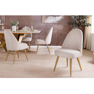 MIA CASA exkluzív kordbársony szék - beige INVICTA