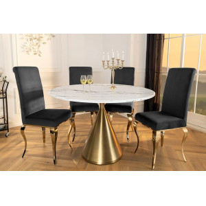 ELEGANCIA modern kerek étkezőasztal - 130cm - fehér INVICTA