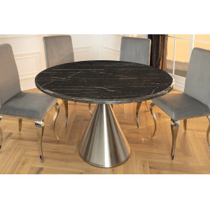 ELEGANCIA modern kerek étkezőasztal - 130cm - fekete INVICTA