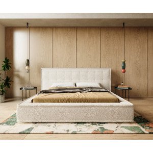TIZIANA prémium bouclé ágykeret - beige - 180x200cm Ágyak