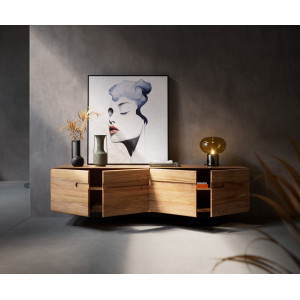 NOTTURNO prémium akác fali TV-szekrény - 200/220cm