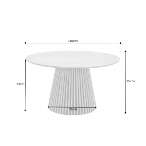 VALHALLA modern kerek étkezőasztal - 140cm