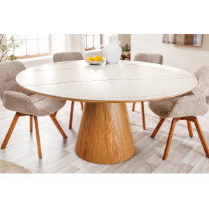 UNIQUE design kerámia étkezőasztal - 120cm - tölgy INVICTA