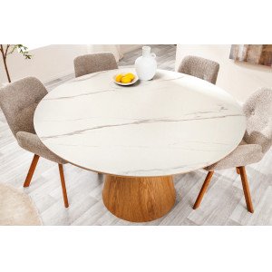 UNIQUE design kerámia étkezőasztal - 120cm - tölgy INVICTA