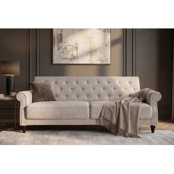 HAVEN bouclé kanapéágy 220 cm – bézs