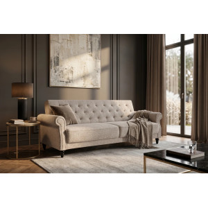 HAVEN bouclé kanapéágy 220 cm – bézs