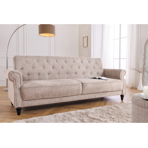 MAISON BELLE modern ágyazható kanapé - 220cm - beige bouclé