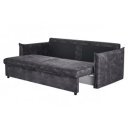 LINEA modern bársony ágyazható kanapé - 215cm - antracit