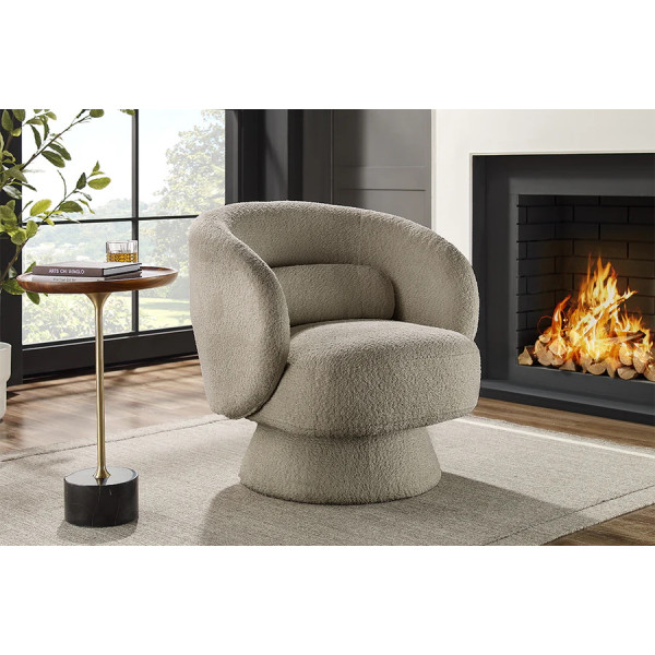 BOCCA NOVA design bouclé fotel - taupe BOCCA NOVA design bouclé fotel - taupe