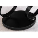 DANCING RINGS exkluzív kerámia dohányzóasztal - travertin/rozsda