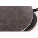 DANCING RINGS exkluzív kerámia dohányzóasztal - travertin/rozsda